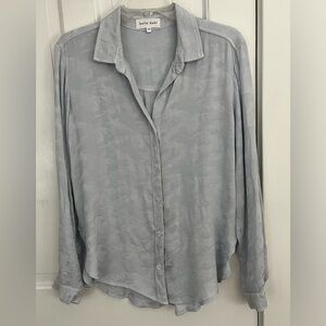 Bella Dahl Round Hem Bishop Sleeve Button Up Shirt Blouse Size XS Contemporary